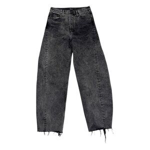 AQUA Luxury Designer BARREL JEANS Denim Grey Pants Womens 25